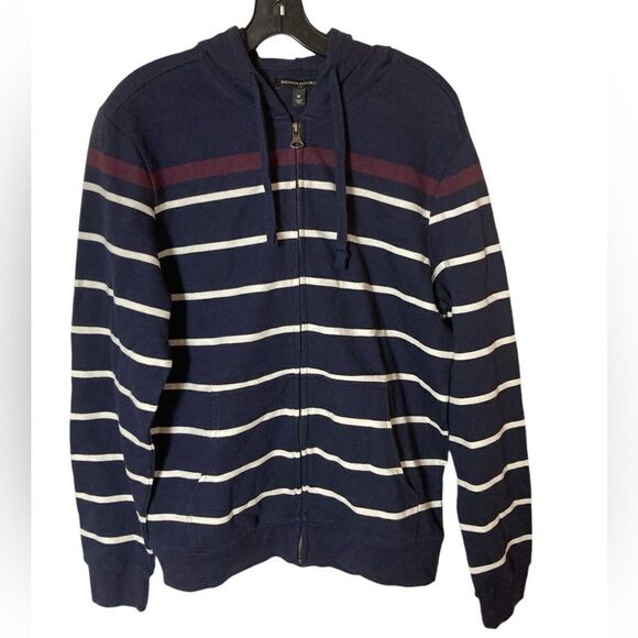 Banana Republic Sweatshirt Men’s Size M Hoodie Pop Stripe New Eclipse - Picture 1 of 6